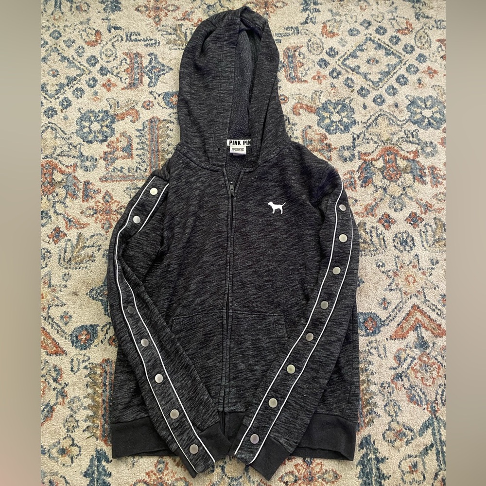 PINK Victoria's Secret Gray Zip-Up Hoodie